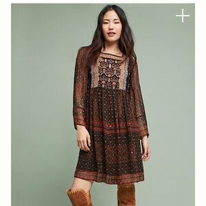 Anthropologie Munro Embroidered Dress Size S